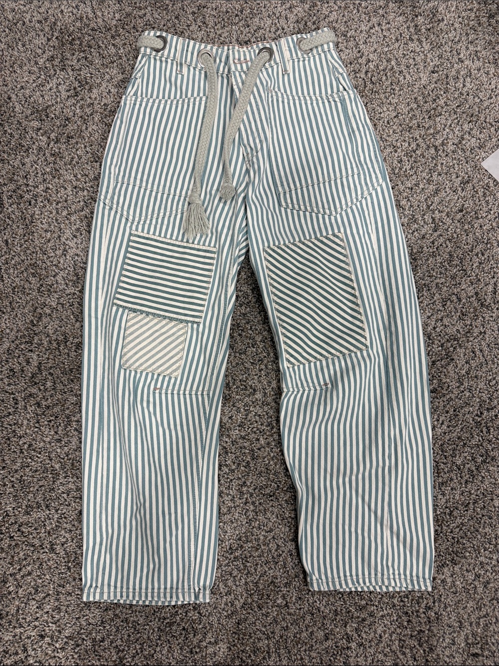 We the Free Moxie Stripe Low-Slung Barrel Jeans